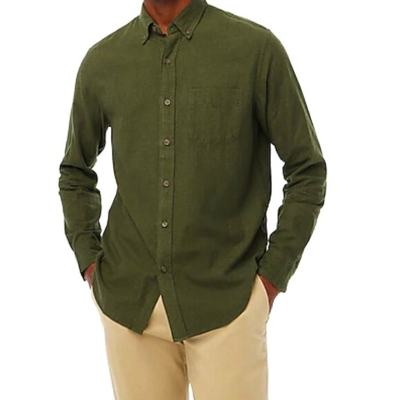 J. Crew Factory Other - J. Crew Factory Men's Brushed Twill Shirt, Large, Heather Evergreen, EUC